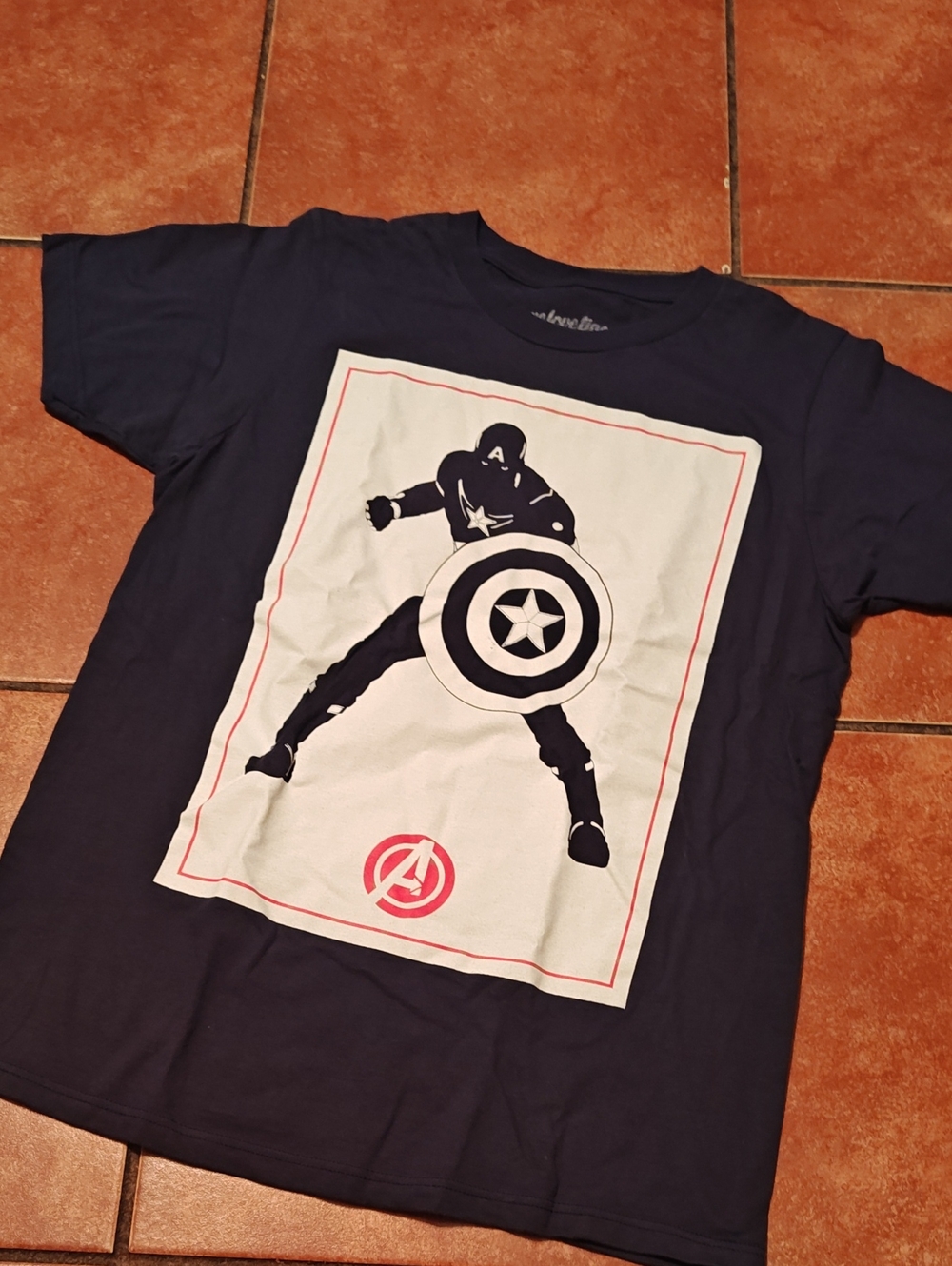 Navy Captain America Graphic Mens T-Shirt